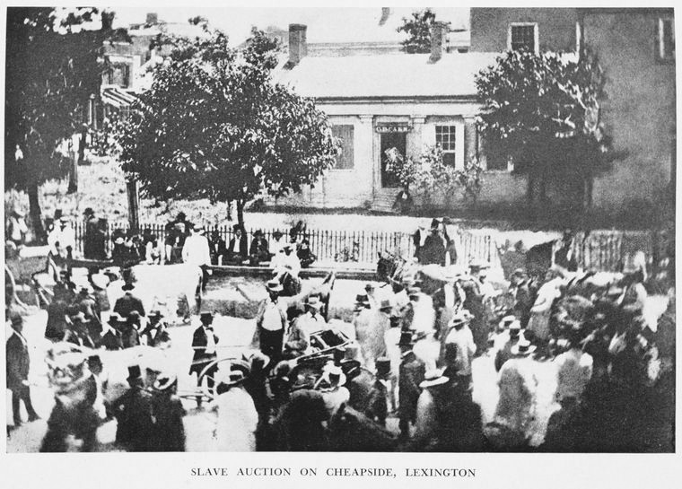 Cheapside Slave Auction Block, Lexington, Kentucky (image from the New York Public Library)