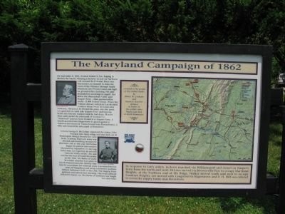 Lost Orders Marker left panel with detailed map of The Maryland Campaign of 1862 as well as specific information about Generals Lee & McClellan