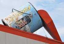The iconic paint can, now in the possession of the City of South Charleston, stood atop Evans Lumber from 1963 to 2015.