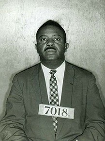 Ralph Abernathy photographed by police after his arrest in Montgomery for participating in the Montgomery Bus Boycott.