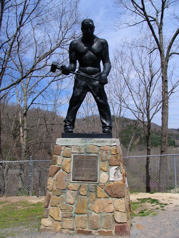 This statue of John Henry stood at the overlook above the Great Bend Tunnel for four decades before being relocated to the John Henry Historical park in Talcott. 