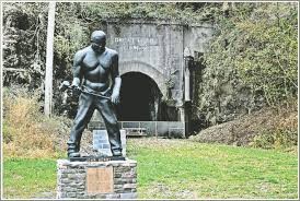 Statue of John Henry at the Great Bend Tunnel. 