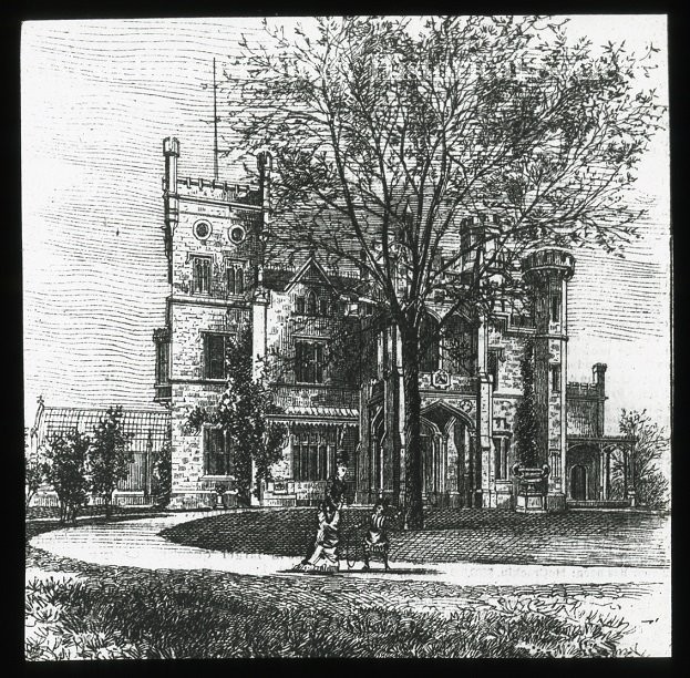 Drawing of Leland Castle, 1857