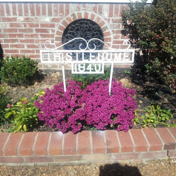 Sign marking the year the home was built. 