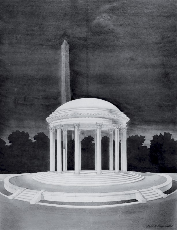 Early rendering of the District of Columbia War Memorial by Frederick H. Brooke. Courtesy of the National Park Service and Commission of Fine Arts. 