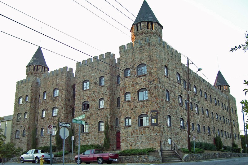 Quinlan Castle was built in 1927 and is today owned by the Southern Research Institute.