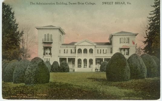 Historic postcard, Sweet Briar House, c. 1906.