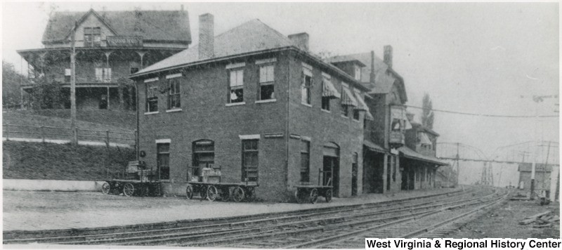 Passenger depot and original YMCA, circa 1900. Picture source: WV History OnView