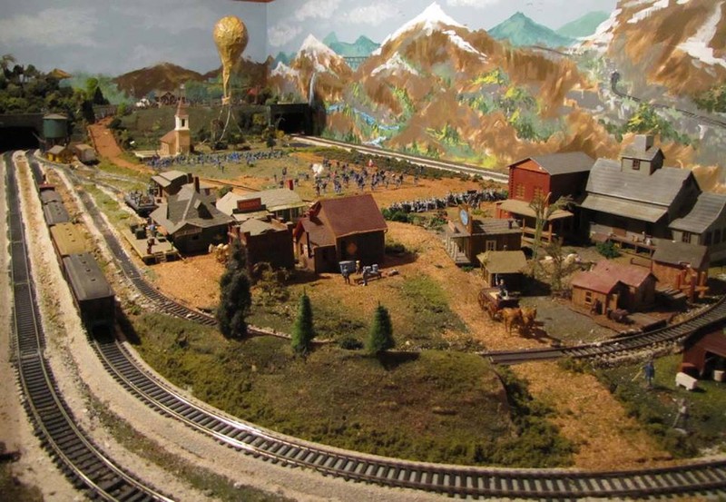 The basement of the historic home includes exhibits of model military trains. 