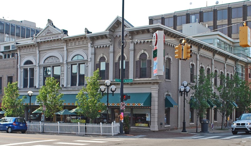 2010 Photo of the Weinmann Block in Ann Arbor, with the Blue Nile restaurant serving as its most prominent occupant.