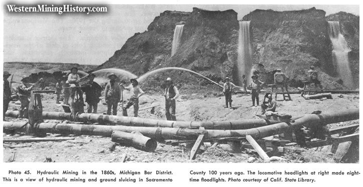 Hydraulic mining at this location in the 1860s. 