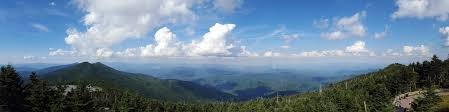 Panorama view from the observation deck at the peak of Mount Mitchell