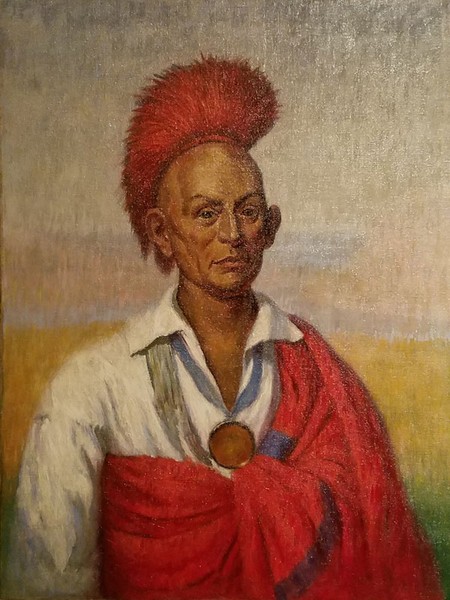 Sauk Chief Black Hawk, who led Native and British forces during the Battle of Credit Island