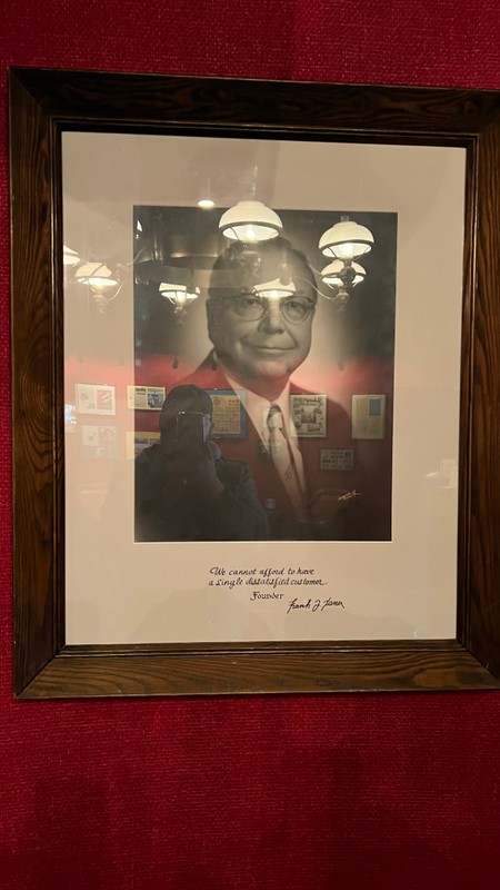 Brown, Picture frame, Coat, Tie