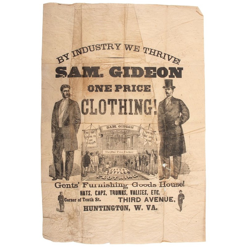 Ad for Gideon's Men's Clothing and Furniture Store, circa 1915