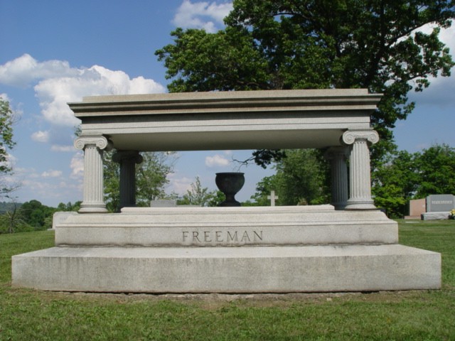 The Freeman memorial in Woodmere Memorial Park