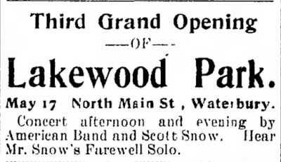 Naugatuck Daily News,  advertisement, 11 May 1899. 