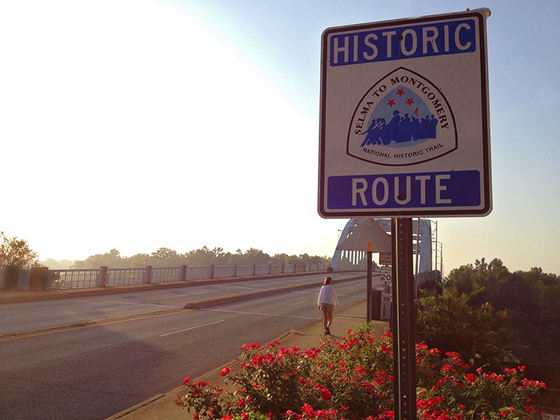 The Selma to Montgomery National Historic Trail is dedicated to 54 miles of Highway 80 used by civil rights activists as they marched from Selma to Montgomery to achieve voting rights. 