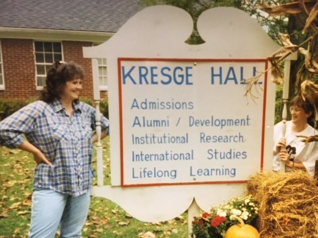 The welcome sign to Kresge Hall.