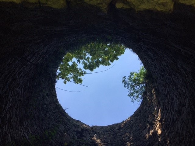 A view from inside of the Conservatory Tower.