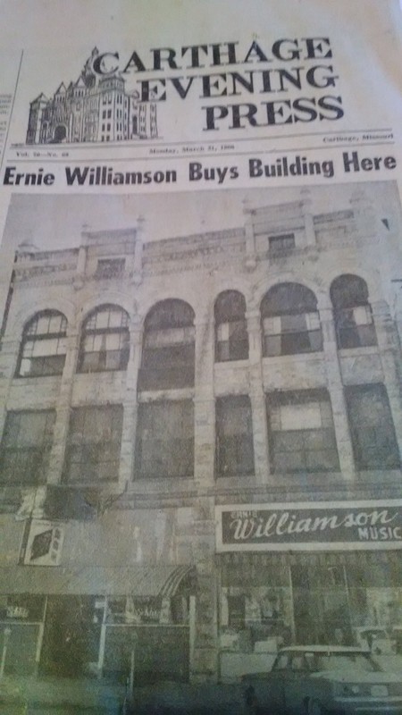 1960 Carthage Evening Press photo of Garland-Myers building (used with permission; footnote #1 above).