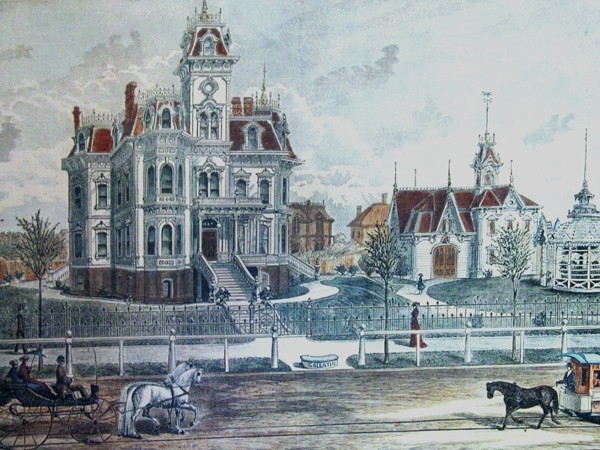 This image depicts how the mansion looked when it was built. 