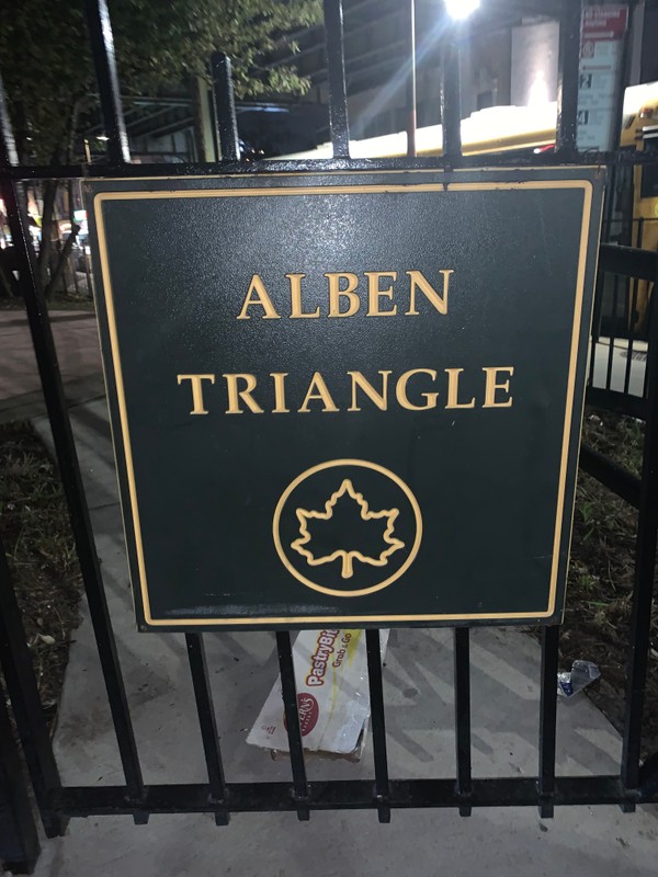 Sign on the gates of Alben Triangle November 5 2019