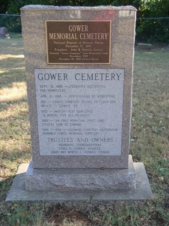 Marker on the history of the cemetery (image from Oklahoma Cemeteries)