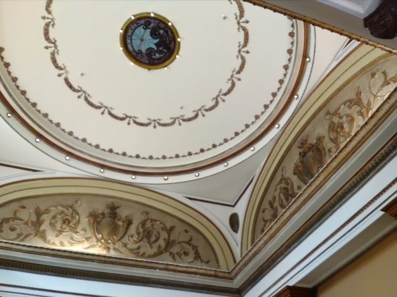 Dome over original check-out counter of 1905 library.