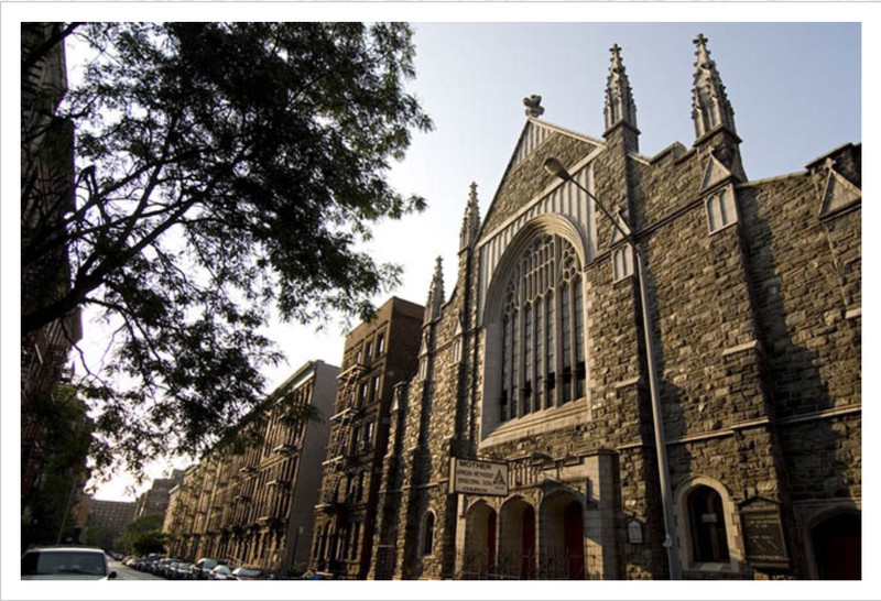 A photograph taken of the current Mother AME Zion Church which was designed by George W. Foster, Jr.