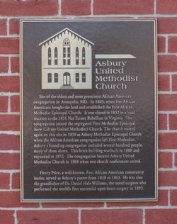 Asbury United Methodist Church Memorial Plaque 