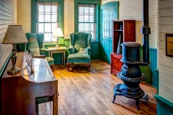 Image of the interior of the Contoocook Depot following restoration.  