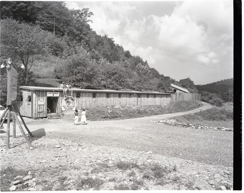 Two women walking up to Mystery Hill circa. 1955. Admission at this time was a mere 50 cents for adults and 25 cents for children!
“Two Women at Mystery Hill, 1955,” Digital Watauga, accessed October 17, 2017, http://digitalwatauga.org/items/sho