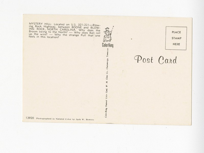 "Visitors to Mystery Hill Postcard,” Digital Watauga, accessed October 17, 2017, http://digitalwa
