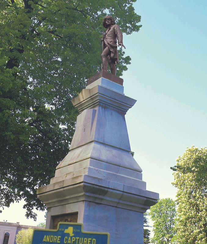 Monument in Patriots' Park commemorating the capture of Major John Andre.