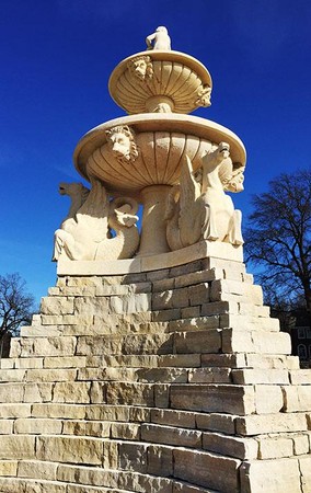 Sky, Sculpture, Stairs, Temple