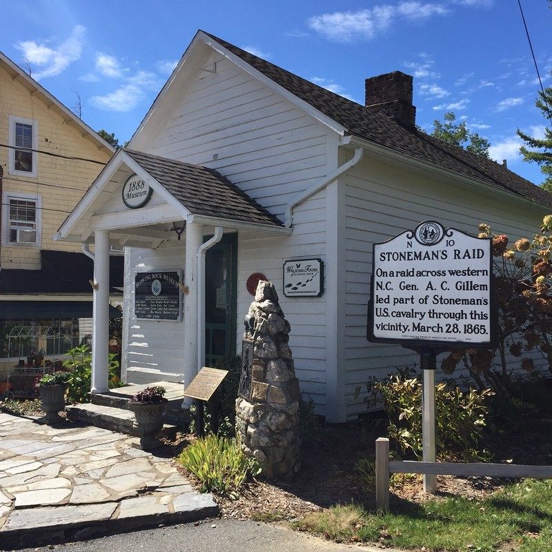 Sign in Blowing Rock next to 1888 Museum about Stoneman's Raid of 1865.