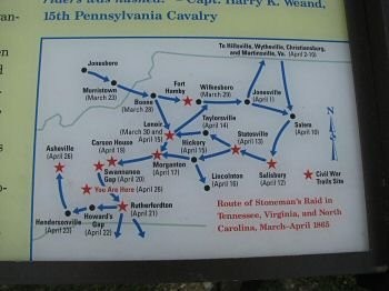 A guided map on the raids of Stoneman and his men.