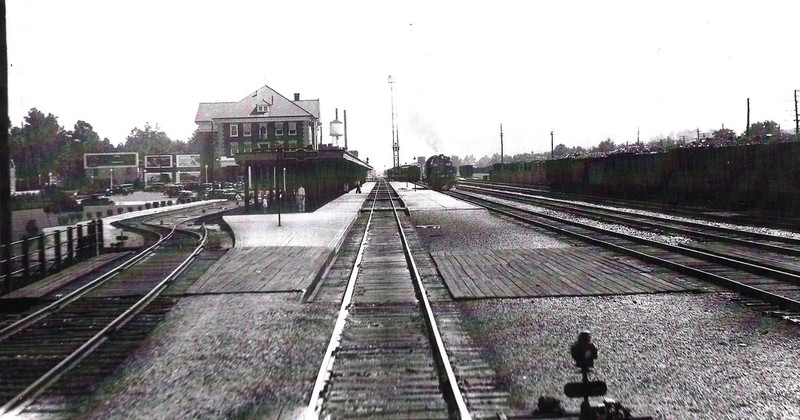 Looking east at the depot, early 1940s