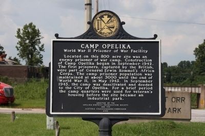 Camp Opelika held 3,000 prisoners of war during the last couple of years of World War II. It was one of four such camps in the state.