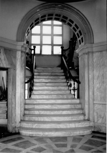 Stairs, Wood, Black-and-white, Building