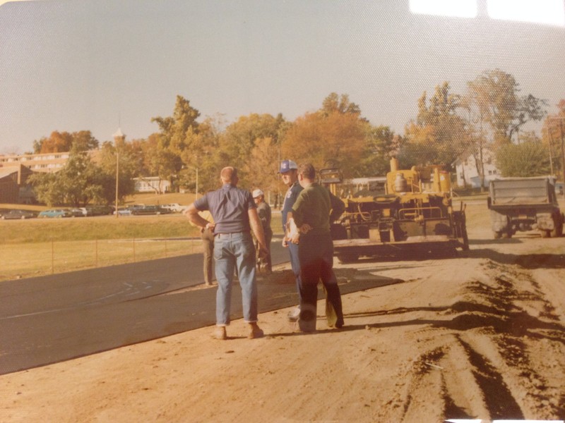 This is a photograph of the construction of Bruner Fitness and Recreation Center.