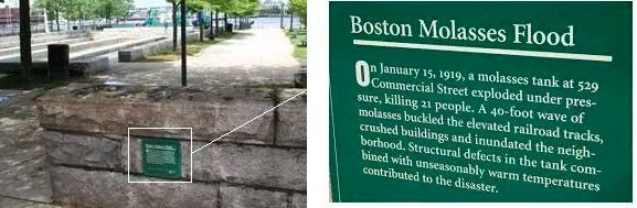 The site of the Boston Molasses Flood Plaque in the North End of Boston. 

Source: thechelseascrolls.com