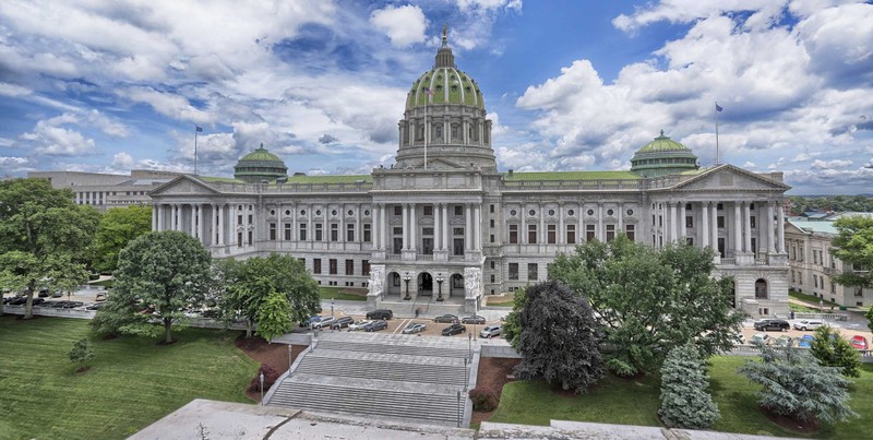Construction on the Pennsylvania Capitol began in 1902, but it was not dedicated until 1906.