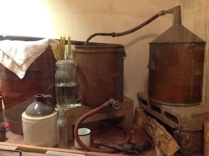 A bootlegging contraption used during Prohibition displayed in the museum.