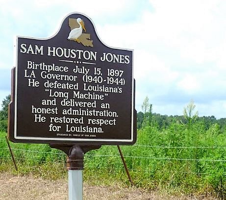 The site of the historical marker in Merryville, adjacent to La. 110.