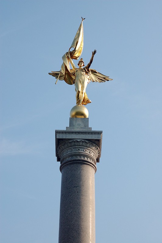 The winged statue of Victory by Daniel Chester French stands tall in President's Park. Photo by Rob Young, Wikimedia Commons (CC BY-SA 2.0).