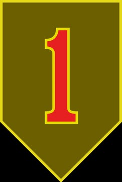 The First Infantry Division's modern combat service identification badge. Courtesy of United States Army Institute of Heraldry.