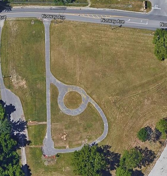 The satellite-view of the Industrial Home shows the land where the home once sat. Since demolition, the land has remained vacant, but is still property of Marshall University.