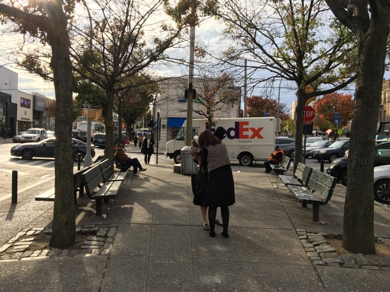 The benches under the trees. This photo was taken by Brendan Walsh on 11/1/2017. 